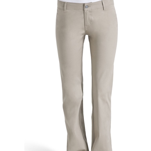 slim fit bootcut khakis